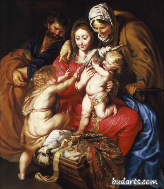 圣伊丽莎白、圣约翰和鸽子的神圣家庭