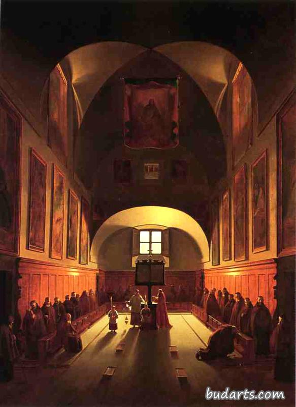 巴贝里尼广场的卷尾猴教堂内部（模仿弗朗索瓦·马吕斯·格兰特）