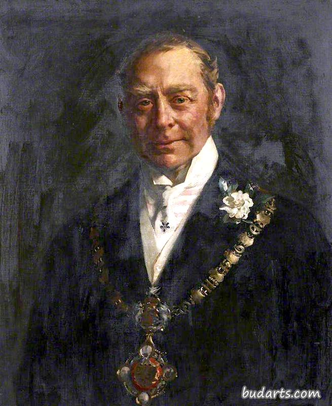 休·塞西尔·洛瑟，第五届隆斯代尔伯爵，戴着怀特海文市长的项链