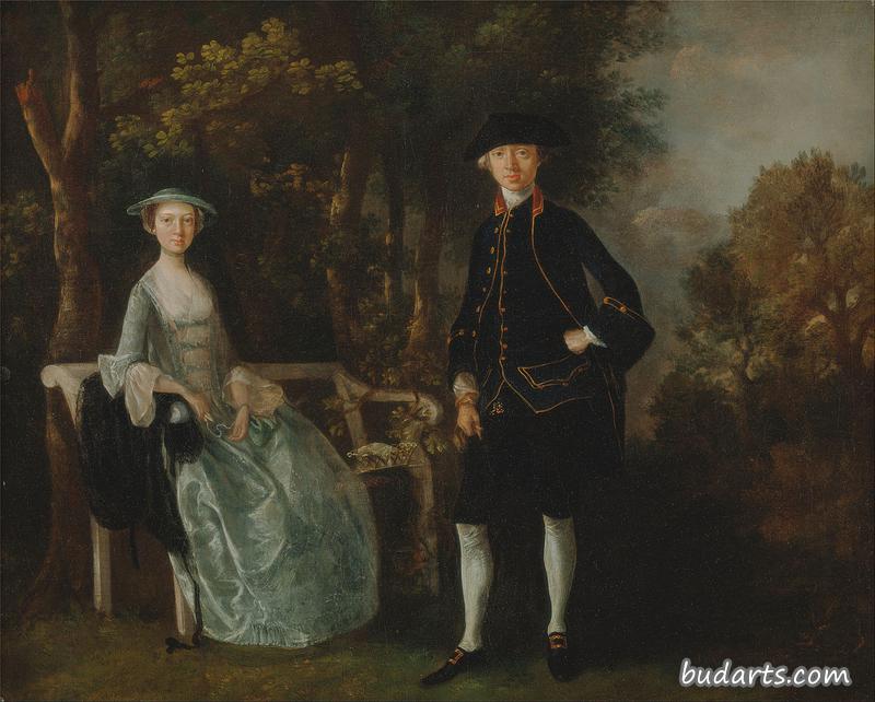 劳埃德夫人和她的儿子理查德·萨维奇·劳埃德或是萨福克郡的辛特尔沙姆庄园