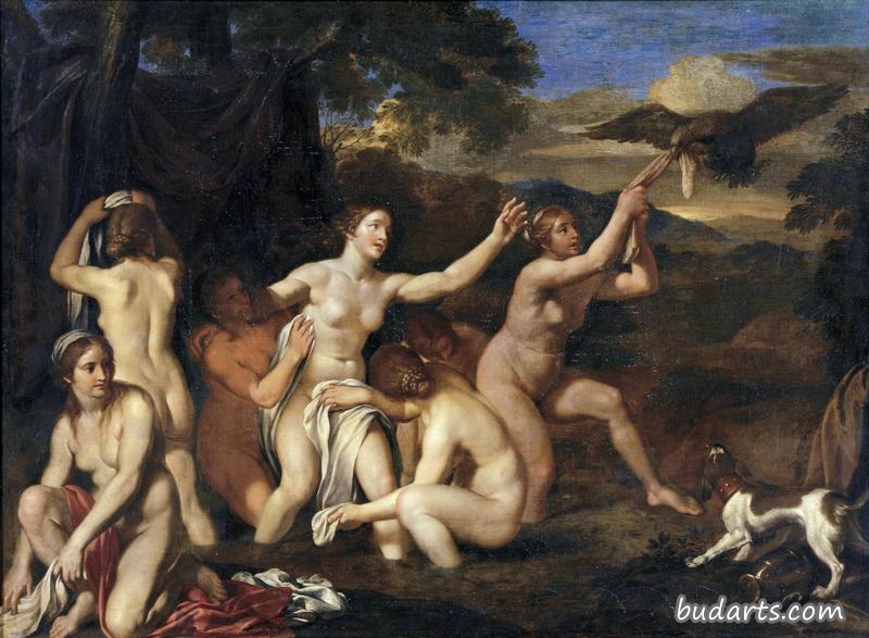 戴安娜和她的仙女们在洗澡