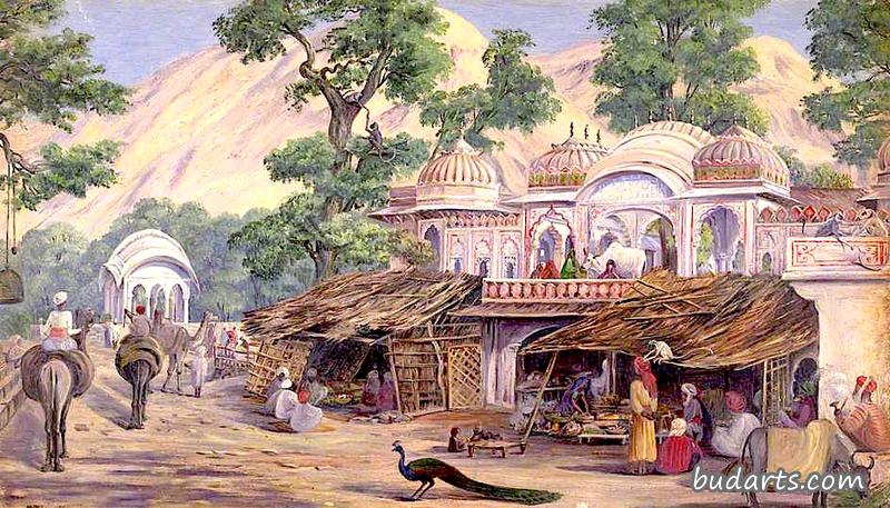 杰普尔附近的寺庙，印度，减量，1878年