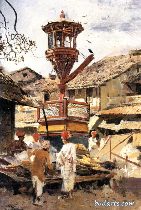 鸟舍和市场-印度艾哈迈达巴德