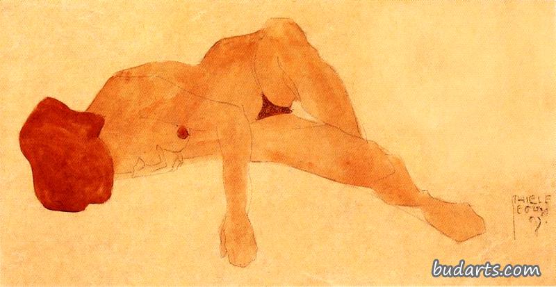 斜躺的女性裸体