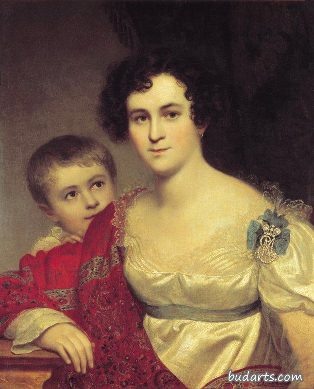 阿夫多蒂娅·莫尔恰诺娃与女儿的画像