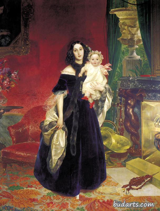 Portrait of M. A. Beck and Her Daughter M.I. Beck