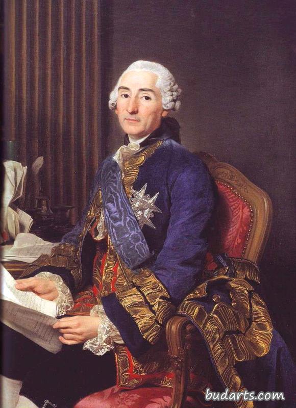 法国外交部长普拉斯林公爵崔瑟伯爵塞萨尔·加布里埃尔的肖像