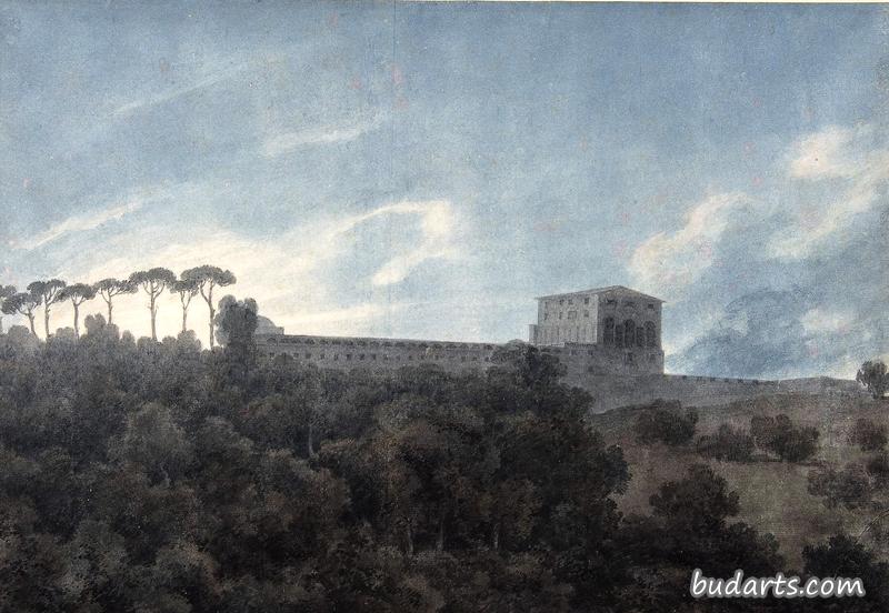 View of the Villa Lante on the Janiculum in Rome