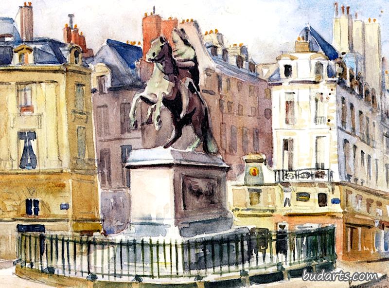 巴黎胜利广场路易十四雕像