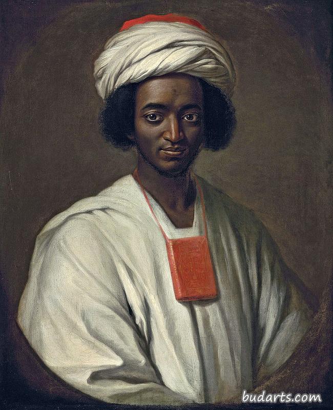 阿尤巴·苏莱曼·迪亚洛的肖像，名叫约伯·本·所罗门，穿着非洲服装