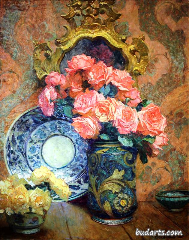 中国瓷器玫瑰花束