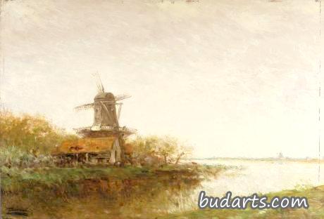 荷兰风车景观