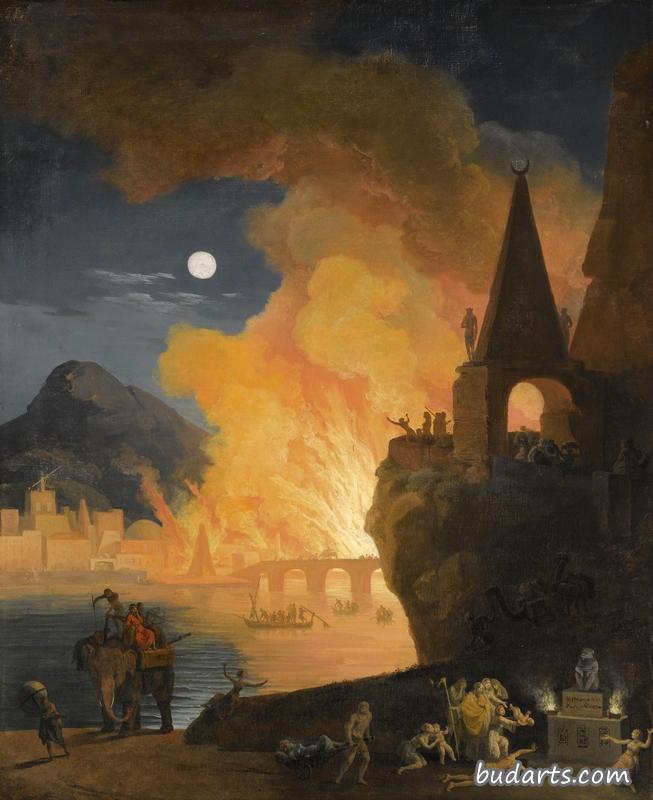 亚历山大大火中的夜景