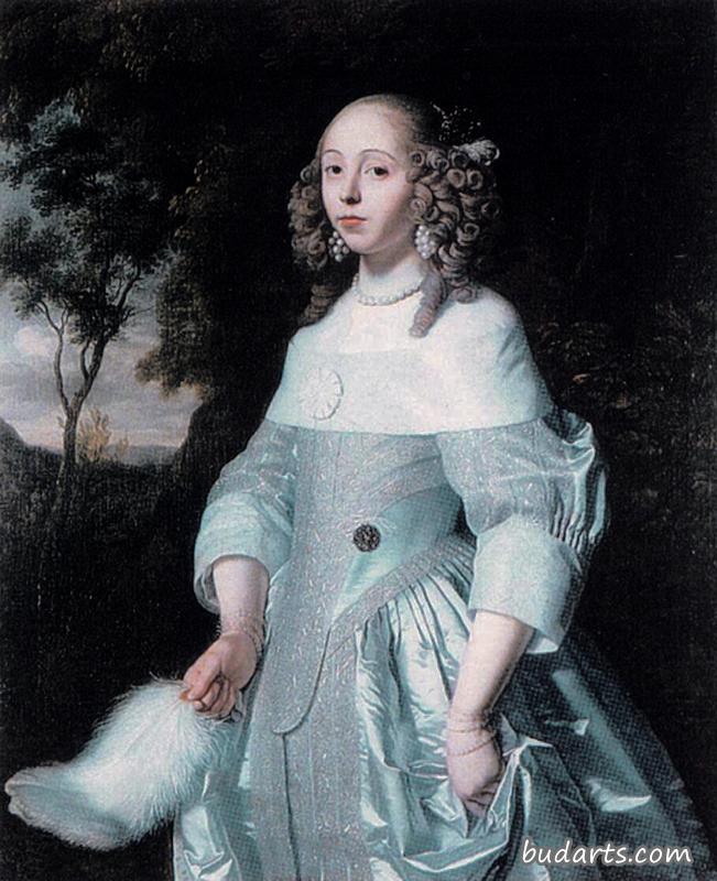 路易斯·德·吉尔妻子珍妮·帕门蒂尔的肖像