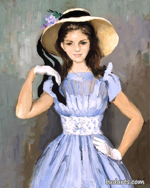 蓝色的裙子，玛丽莎的肖像