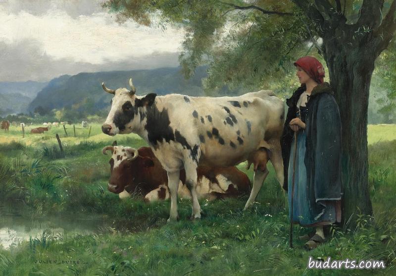有牛的农妇