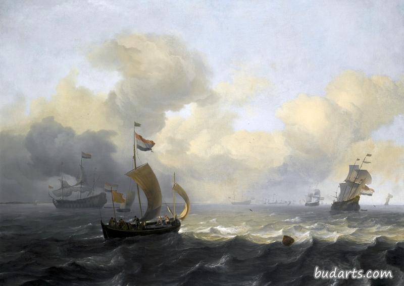 风和日丽的荷兰船只