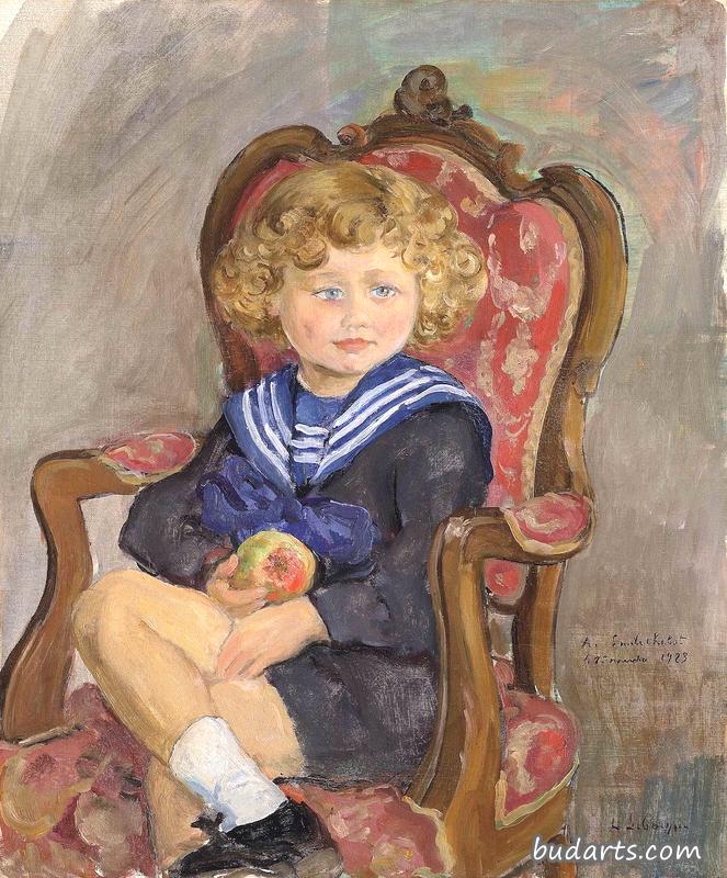 孩子埃米尔·夏伯特的画像