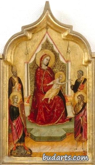 圣母玛利亚被四位圣徒包围