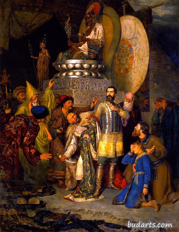 米哈伊尔切尔尼戈夫斯基王子在巴图汗的总部前
