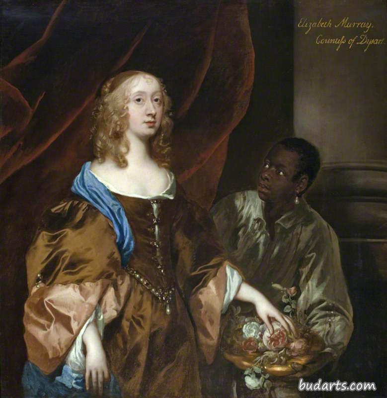 伊丽莎白·默里，戴萨尔伯爵夫人，后来劳德代尔公爵夫人和一个黑人仆人
