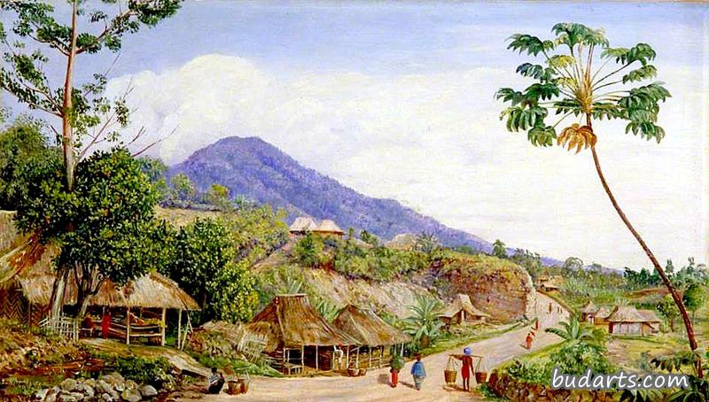 爪哇省辛当拉亚的路边风景