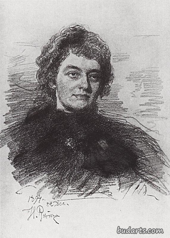 女诗人、作家和文学评论家齐奈达·尼古拉耶夫娜·吉皮乌斯的肖像