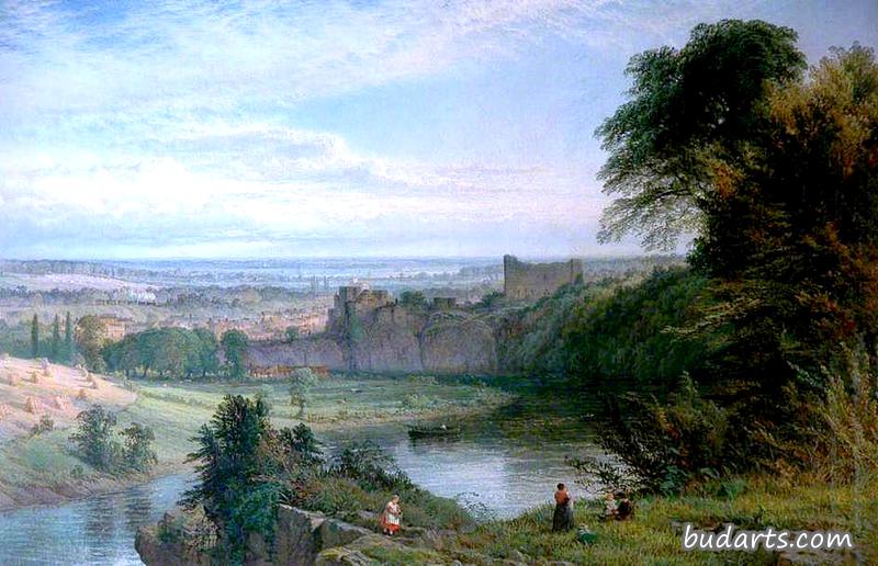 切普斯托城堡和河流景观
