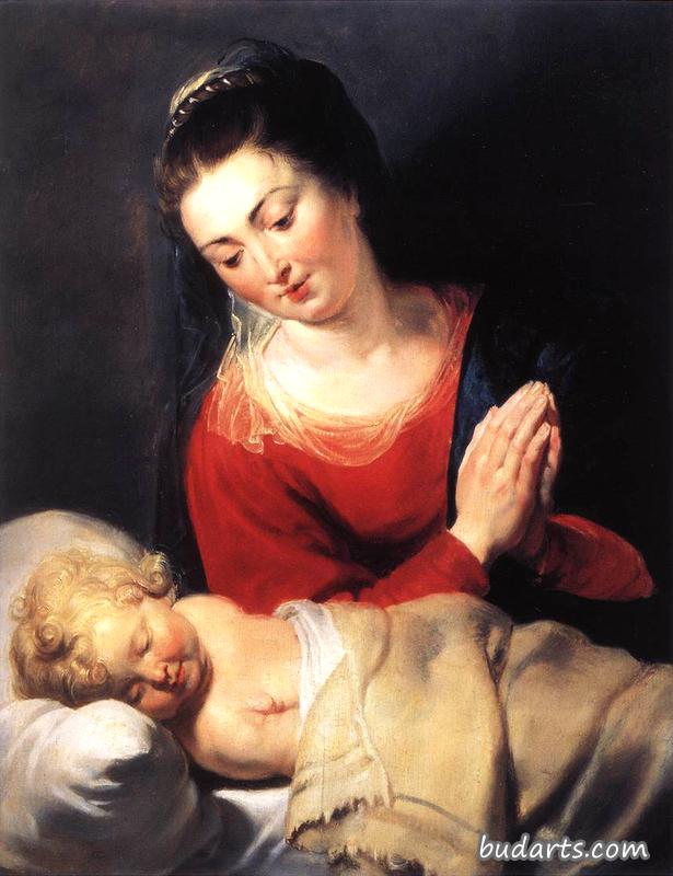 圣母在基督孩子面前崇拜