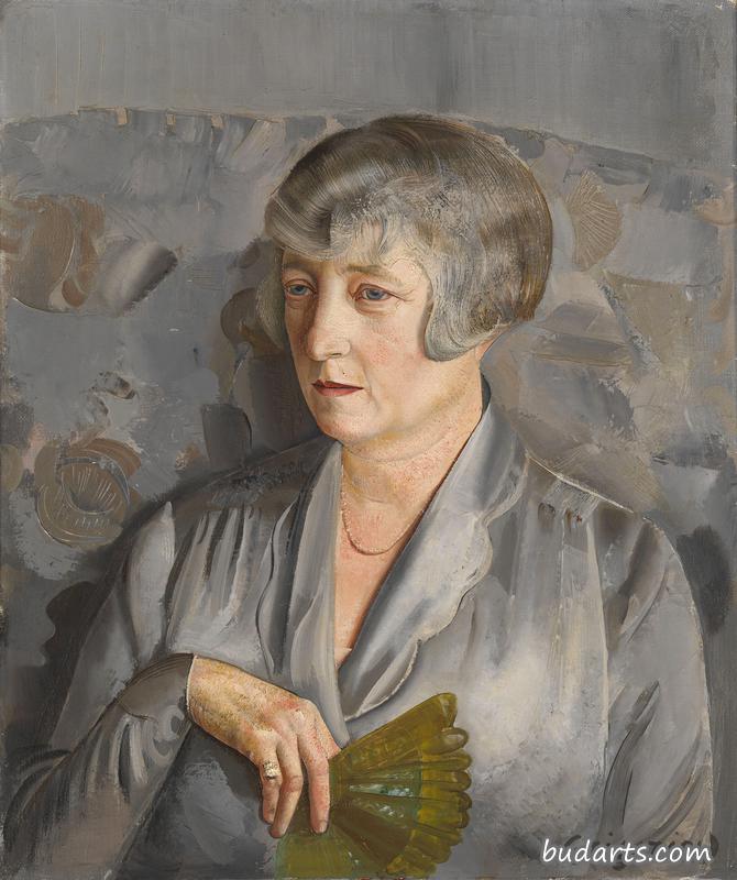 巴塞勒米夫人的绿色扇子肖像