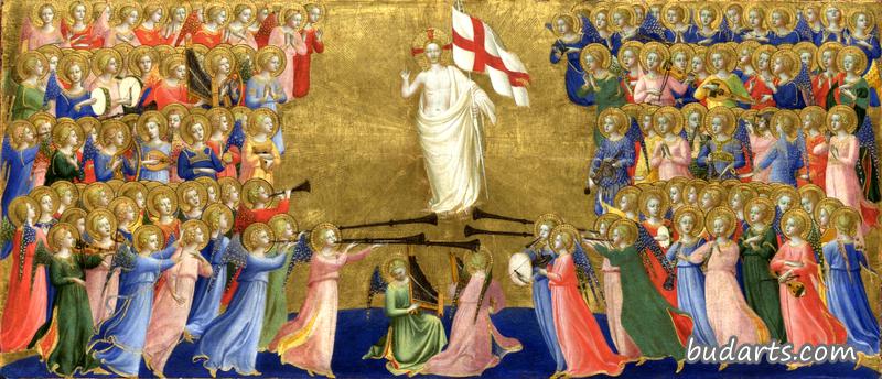 圣多梅尼科祭坛画-在天庭上荣耀的基督