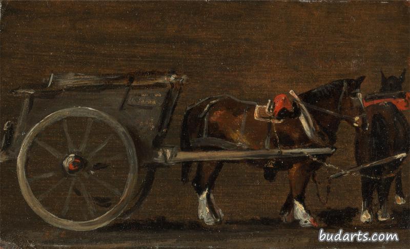 马和车（1814年在斯托尔山谷和迪德姆村习作）
