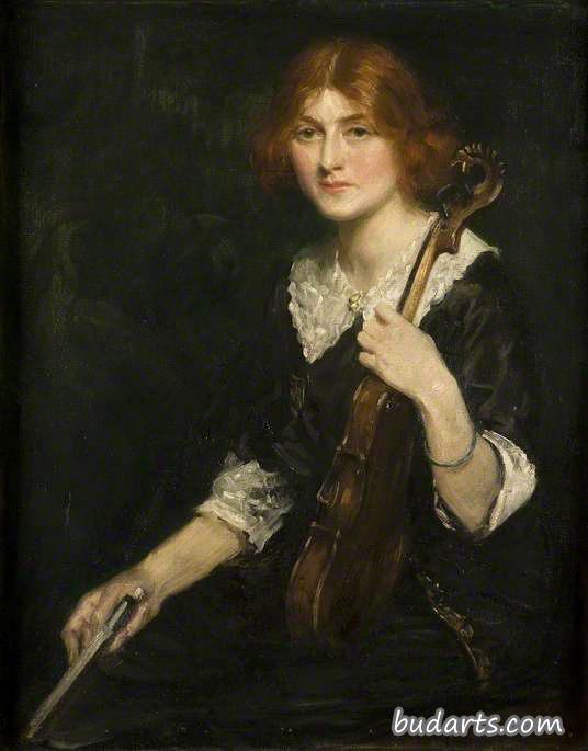 安拿着小提琴