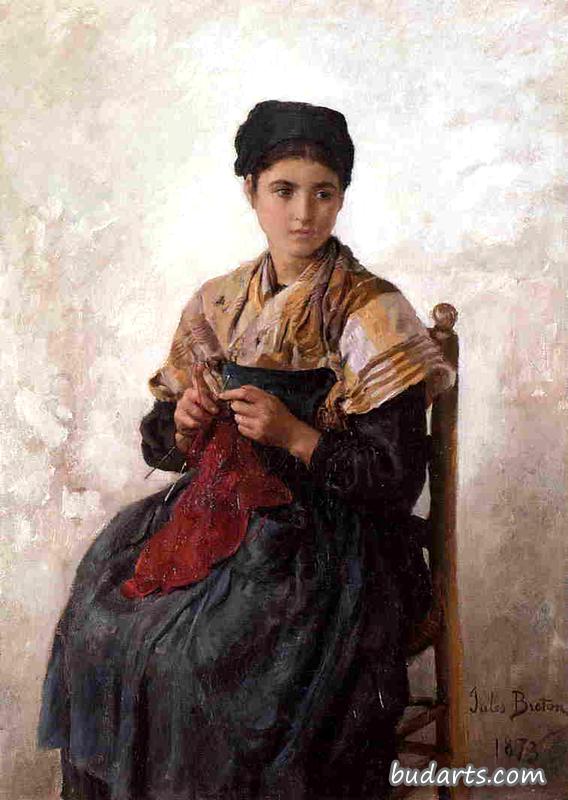年轻女子针织