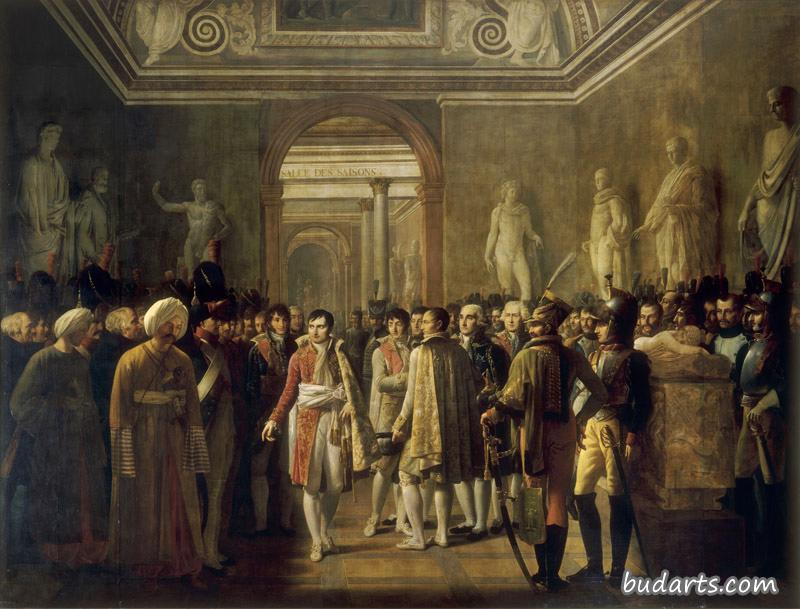 加冕后，拿破仑在卢浮宫接见军队代表。 1804 年 12 月 8 日
