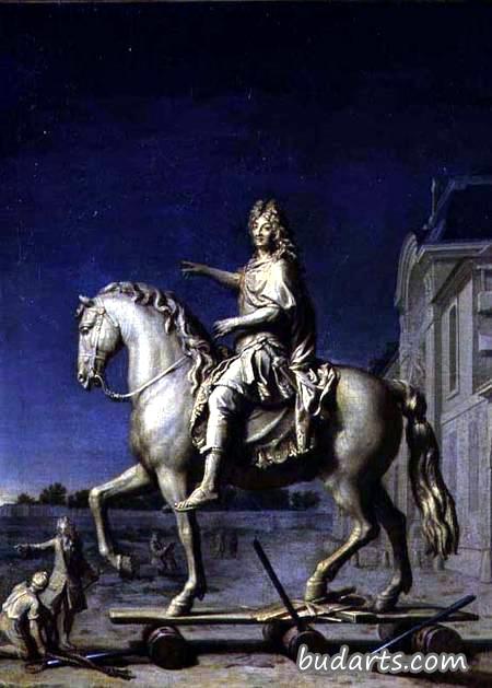 1699年把路易十四的马术雕像运到文多姆