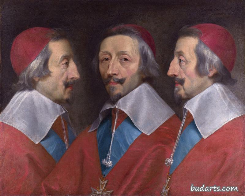 黎塞留红衣主教三人画像