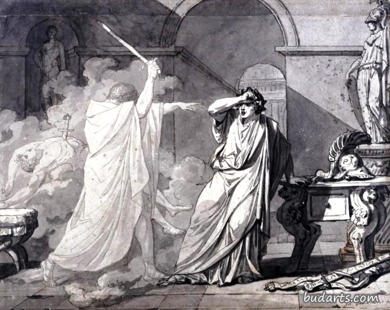 塞普蒂默斯·西弗勒斯的鬼魂在他哥哥盖塔被杀后出现在卡拉卡拉面前