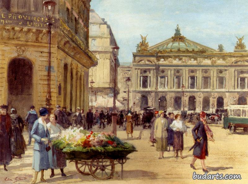 巴黎歌剧院卖花的