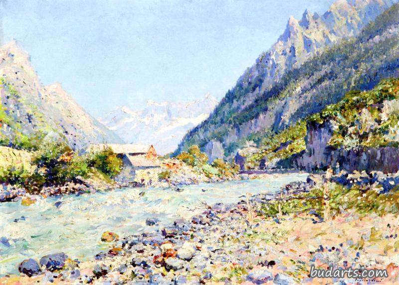 阿尔卑斯山上的一条河