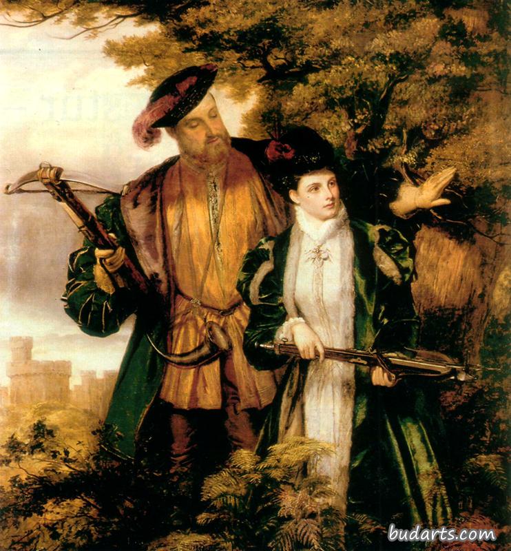 亨利国王和安妮·博林在温莎森林射鹿
