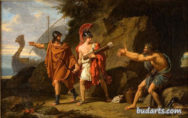 尤利西斯和尼奥托莱姆从菲罗克特忒斯手中接过大力神的箭