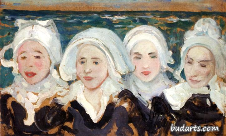 四个布雷顿女人在海边