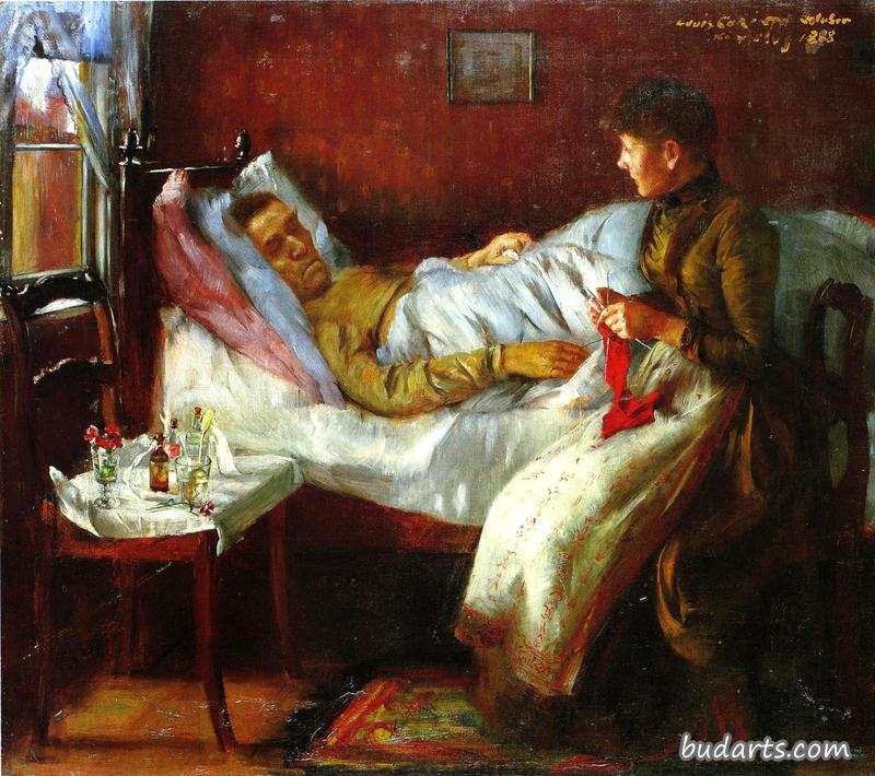弗兰兹·海因里希·科林斯躺在病床上