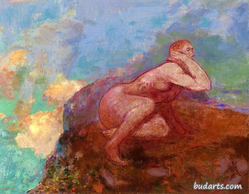岩石上的裸体女人