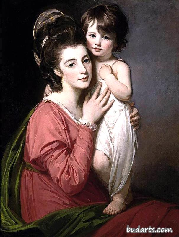 亨丽埃塔·莫里斯夫人和儿子约翰的画像