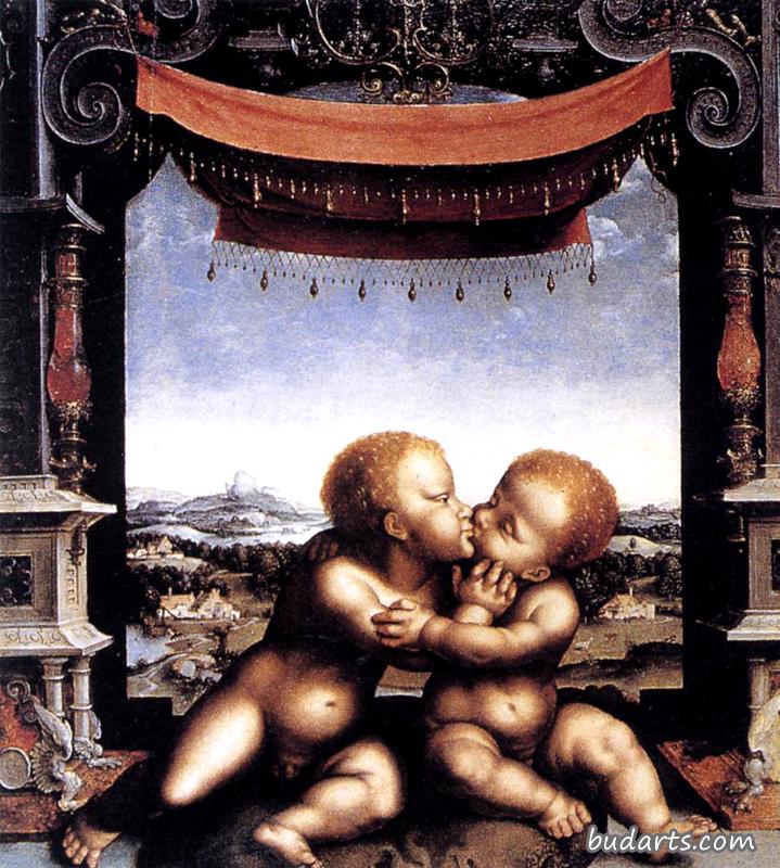 婴儿基督和施洗者圣约翰拥抱