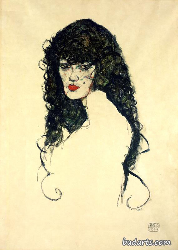 一个黑发女人的画像