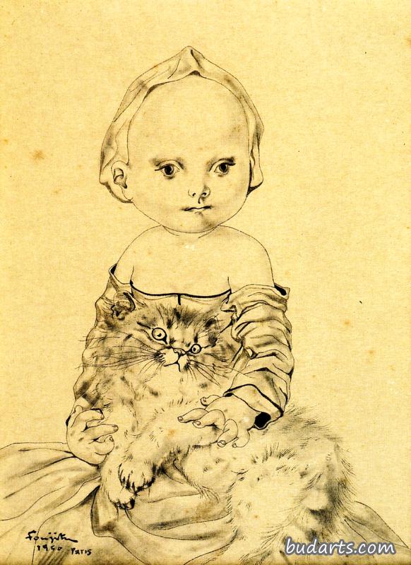 小女孩和猫