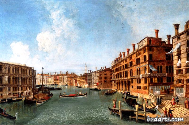 威尼斯，从里亚尔托桥向北看的大运河